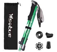 Trekking Pole, Collapsible Walking Hiking Stick for Men Women, Ultralight Aluminum Ski Pole with EVA Grip (Green 1 Pack)