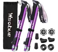 Trekking Pole, Collapsible Walking Hiking Stick for Men Women, Ultralight Aluminum Ski Pole with EVA Grip