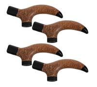 Trekking Pole Handle Grip Replacement Wood 4pcs for Outdoor Walking | Cork-style Handgrip, Weather-resistant Finish, Enhanced Stability, Universal Fit for Canes and Poles