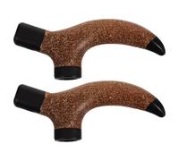 Trekking Pole Handle Wooden Grip Replaceable 2pcs for Hiking Rod Use | Nonslip, Shock Reducing Support for Outdoor Activities, Secure Hold on Uneven Surfaces, Wood Finish