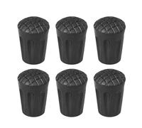Trekking Pole Tips - Hiking Accessories | 6pcs Replacement Caps with Shock Absorption Functions, 11mm Diameter Non-Slip Design, Rubber Protectors with Grip Traction for Outdoor Walking Sticks