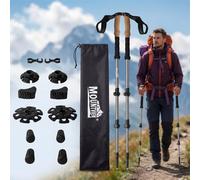 Trekking Poles for Hiking, Lightweight 7075 Aluminum Hiking Poles with Natural Cork Grip, Adjustable Collapsible Walking Poles for Men Women, Nordic Walking Sticks with Accessories
