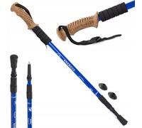 Trekking Poles with Anti-Shock System - Nordic Walking and Hiking | Lightweight and Resistant Aluminium | Nordic Walking Poles - Multi-Surface and Extendable - 1 Pair 135 cm (Blue - Cork)