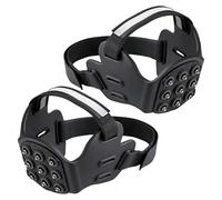 Trekking Shoe Tips, Flexible TPE Material | 9 Teeth 10.24 x 3.74 Inch 200 G - 1 Pair of Ice Traction Crampons with Reflective Strips for Walking on the Trail