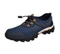Trekking Shoes Men Waterproof Hiking Trainers Ligthweight Comfortable Outdoor Walking Shoes Breathable Non-Slip Low-Rise Mesh Pumps Trainers Ankle Boots Slip On Casual Shoe for Camping Climbing Blue