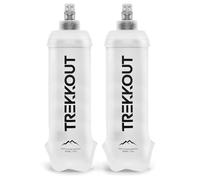 TREKKOUT Collapsible Water Bottle 2-Pack 500ml Soft Flask for Running Vest - Leak-Proof Foldable Hydration Flask for Trail Running, Marathon, Hiking - BPA-Free & Easy Clean