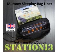 Trekmates Mummy Sleeping Bag Liner with Stuff Sack - Poly/Cotton - Navy - 182g