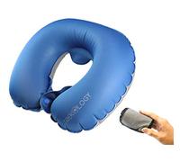 Trekology Inflatable Neck Airplane Travel Pillow for Sleeping, Compact Portable Head and Neck Support Pillows in Flight, Small U Shape Headrest Cushion