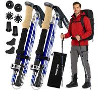 Trekology TREK-Z Collapsible Tri-fold Trekking Pole/Hiking Poles - Adjustable Lightweight Aluminum Walking Sticks, Portable Trail Cane with Foam Grip for Walking, Senior Trekking, Hike, Backpacking