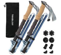 Trekology Trek-Z Cork Grip Hiking Poles & Walking Sticks for Women | Lightweight folding aluminum design; adjustable retractable walking sticks for hiking; compact collapsible travel poles.