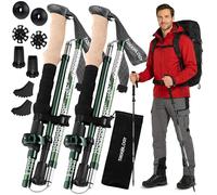 Trekology Trek-Z Hiking Trekking Poles, Walking Stick for Men, Women, 2pc | Foldable, collapsible, adjustable lightweight aluminum staff for seniors; folding, retractable for travel, trails, balance