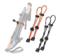 TREKOLOGY Walking Stick Holder (4-Pack) - Universal Pole Strap & Backpack Accessories for Hiking Essentials - Secure Trekking Clip for Tripods, Tools & Camping Gear - Black/Orange