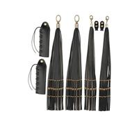 Trekords Front Fork Cover Fit for Harley Indian Scout Bobber Chief Bikes Motorcycle Brake Clutch Lever PU Leather Cover Skull Rivet Fringe(0184-B)