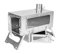 TrekRevive Magma Titanium Hot Tent Stove with Oven, Lightweight and Portable, Removable Oven, Tent Wood Stove for Backpacking, Tent Heating, Cooking, Fishing, Baking