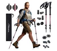 Trekrite Telescopic Walking Poles Set, Adjustable and Lightweight Aluminium Unisex with Accessories, Pair of Premium and Durable Hiking Poles from a UK Based Company
