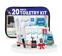 TrekTote 20-Piece Men's Travel Toiletry Kit offers TSA Approved Hygiene Essentials in a Convenient Traveling Accessories Set.