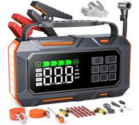 TREKURE 14-IN-1 7000A 160PSI Jump Starter Power Pack with Air Compressor(all Gas/12L Diesel), 26800mAh Car Jump Starter Power Bank, Car Battery Booster Jump Starter with Jump Leads, LED Light, Gloves
