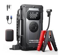 TREKURE 4000A Jump Starter Power Pack with 150PSI Air Compressor, 12V Portable Car Battery Booster Jump Starter for all Gas/10L Diesel, Car Starter Power Bank with Jump leads, Emergency Light