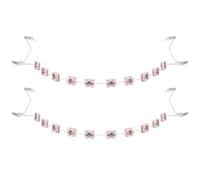 TrelaCo 1 Pack Artificial Tooth Decoration with Metal Wires, Metal Bracket and Orthodontic Ligature Ties, Practice Props Fake Braces for Dental Students, Orthodontist Explain Props(Pink,with Hook)