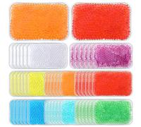 TrelaCo Multicolor 48 Pcs Gel Bead Ice Pack 4 x 6 in Reusable Hot Cold Pack | Soft Small Gel Cooling Pad, Compress for Sports Swelling, Knee, Shoulder, Foot, Back, Ankle, Neck Injuries, Wrap, Pain Relief