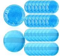 TrelaCo Pack of 30 Small Ice Bags, Reusable Hot and Cold Gel Ice Bags, Round Gel Beads, Fabric Backed Ice Pack, Compress for Kids, Pain Relief, Wisdom Teeth,