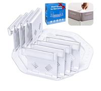 TRELC Bed Sheet Holders for Corners，4PCS Upgrade Sheet Fasteners Keep Sheets Firm & Tight, Easy Install & Foldable Sheet Clips Sheet Straps Fit Various Mattress