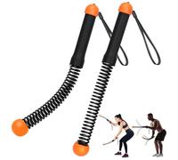 TRELC Upgrade Weighted Ropeless Battle Ropes, 2PCS Cordless Battle Rope for Home Gym, HIIT, Strength, Quiet Portable Training Rope, Workout Ropes Versatile Fitness Equipment(Black&Orange)
