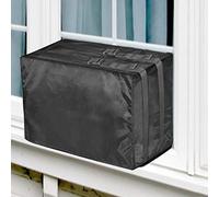 TRELC Window Air Conditioner Cover Outdoor, Air Conditioner Defender Winter AC Window Unit Cover with Adjustable Straps, Bottom Covered (Black, 21.26 x14.56 x 15.74 inch)