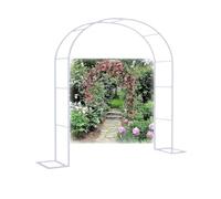 Trellis Arch Metal Arbor for Climbing Plants,Outdoor Garden Arch with Bases,80-350cm Width 200/220/230cm high Metal Tubular Arch for Wedding Patio Lawn(White,Width 140xHeight 220cm)