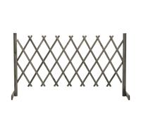 vidaXL Solid Firwood Garden Trellis Fence Grey 150x80 cm Extending Barrier