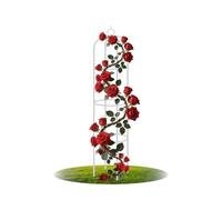 Trellis for Climbing Plants Garden Metal Obelisk Trellis, 190 x 40 x 40 cm Plant Support for Vegetables Tomato Cucumber Sweet Bean Rose Peas Tower Durable Flower Stand(White)