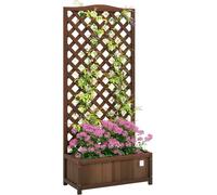 Trellis Planter Box Garden Wooden Raised Bed for Climbing Plants Flowers Outdoor
