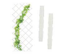 Relaxdays Extendable Trellis, Set of 3, 180 x 90 cm, Wood, Wall-Mounted, Climbing Support, for Plants & Flowers, White