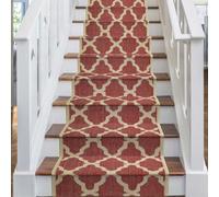 runrug Stair Runner Carpet - Durable, Non-Slip, 7mm - 'Trellis' in Red | Size: 66 cm x 630 cm runrug Red 66 cm x 630 cm
