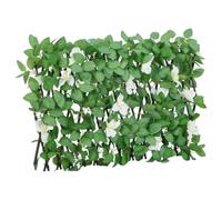 Trellis with Artificial Ivy, Expandable, Green, 180 x 30 cm, Robust Wooden Fence for Garden, Privacy, Decoration & Privacy Screen, Outdoor Use