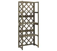 Trellis with Shelves Made of Solid Fir Wood, 55 x 30 x 140 cm, Grey, Freestanding, Robust Trellis for Roses, Clematis, Ivy and Climbing Plants, Ideal for Garden, Balcony