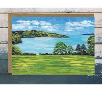 Trellissick Gardens Cornwall Art Card, 5x7 inch, Paper Collage Design by Cathy Harrison, FSC-Certified Matte Paper, Eco-Friendly Packaging