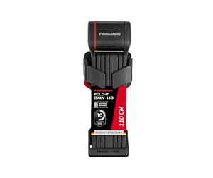 TRELOCK Fold-it Daily - Folding Lock 110 cm - Includes X-Press Bracket with Tracking Tag Compartment - Bicycle Lock Fits All Frames