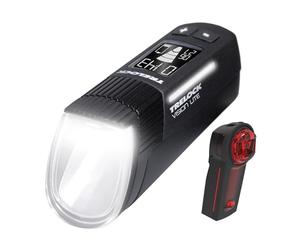 TRELOCK LS 660 I-GO Vision Lite + LS 740 Vector Bicycle Light Set, 80 Lux, USB Rechargeable, 100 m Visibility, German Road Traffic Licensing Regulations Approved, Black