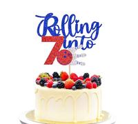 Trelsan Rolling into 7 Cake Topper Happy 7th Birthaday Cake Topper, Cheer to Bowling Rolling into 7 Theme Party Cake Decoration for Sports Bowling Theme Boy girl Birthday Party Decorations