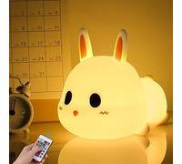 Tremdwoto Bunny Night Light for Kids with Remote,Cute Colorful Night Lights Baby Girl Squishy Nightlight Lamp Rabbit Light Nursery Lamp Nightlight Gift for Kid Toddler