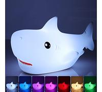 Tremdwoto Shark Night Light for Kid, 7 Colors Shark Lights for Boys Girls Christmas Gifts Nightlight Kids Teens Room Decor, USB Chanrging Baby Nursery Toddler Silicone Animal Night Lamp Gift