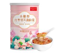Tremella Instant Lotus Root Starch Soup 500g / can,nut and Lotus Root Powder Corn paste, purple potato porridge, Meal substitute ，Black sesame paste (Jujube,2 can)