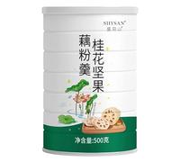 Tremella Instant Lotus Root Starch Soup 500g / can,nut and Lotus Root Powder Corn paste, purple potato porridge, Meal substitute ，Black sesame paste (Osmanthus nut,2 can)
