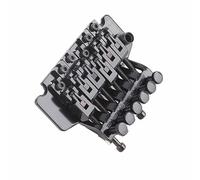 Tremolo Bridge System Double Rocking Spring Stabilizer Device Electric Guitar Chrome Silver (Black)
