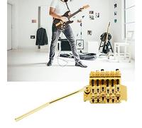 Tremolo Bridge System Double Tremolo Bridge System, Guitar Tremolo Bridge System Rocking Spring Stabilizer Device for Electric Guitar Replacement Optional Accessories (Gold)