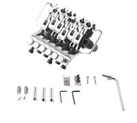 Tremolo Bridge System, Electric Guitar Tremolo Bridge with Double Rocking Spring Stabilizer, Premium Metal Vibrato Kit with Joystick and Springs for Strat - Style Guitars (Silver)