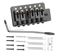 Tremolo Bridge System Roller Single Locking Vibrato Tailpiece Premium Copper Zinc Alloy Steel Acrylic Construction Easy Install Guitar Bridge Replacement Accessory for ST Style (Black)