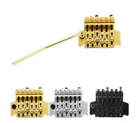 Tremolo Bridge System with Double Rocking Spring Stabilizer for Electric Guitar, Vibrato Arm Upgrade Kit for Smooth Pitch Bending and Tuning Stability (Gold)