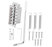 Tremolo System with Roller Single Locking Vibrato B Tailpiece for ST Guitar Tremolo BridgeGuitar Tremolo BridgeSingle Tremolo BridgeGuitar B ReplacementTremolo System (Silver)